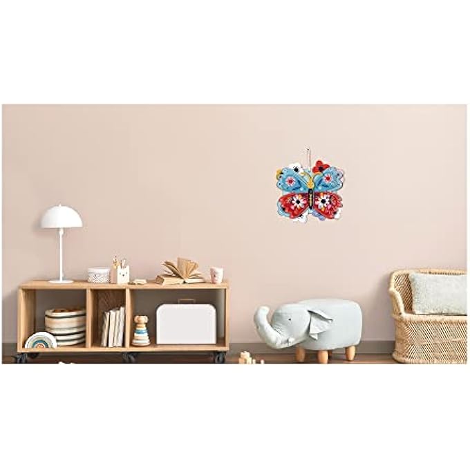 3D DECORATION - BUTTERFLY KIT | TURN YOUR WALL INTO A ZOO! CREATE 3D DECORATIONS WITH PRE-CUT CARDBOARD PUZZLE PIECES | THOUGHTFUL AND CREATIVE GIFT OPTION FOR KIDS 3+ - Image 4